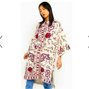 French Connection DOROTHY EMBROIDERED KIMONO JACKET black multi
